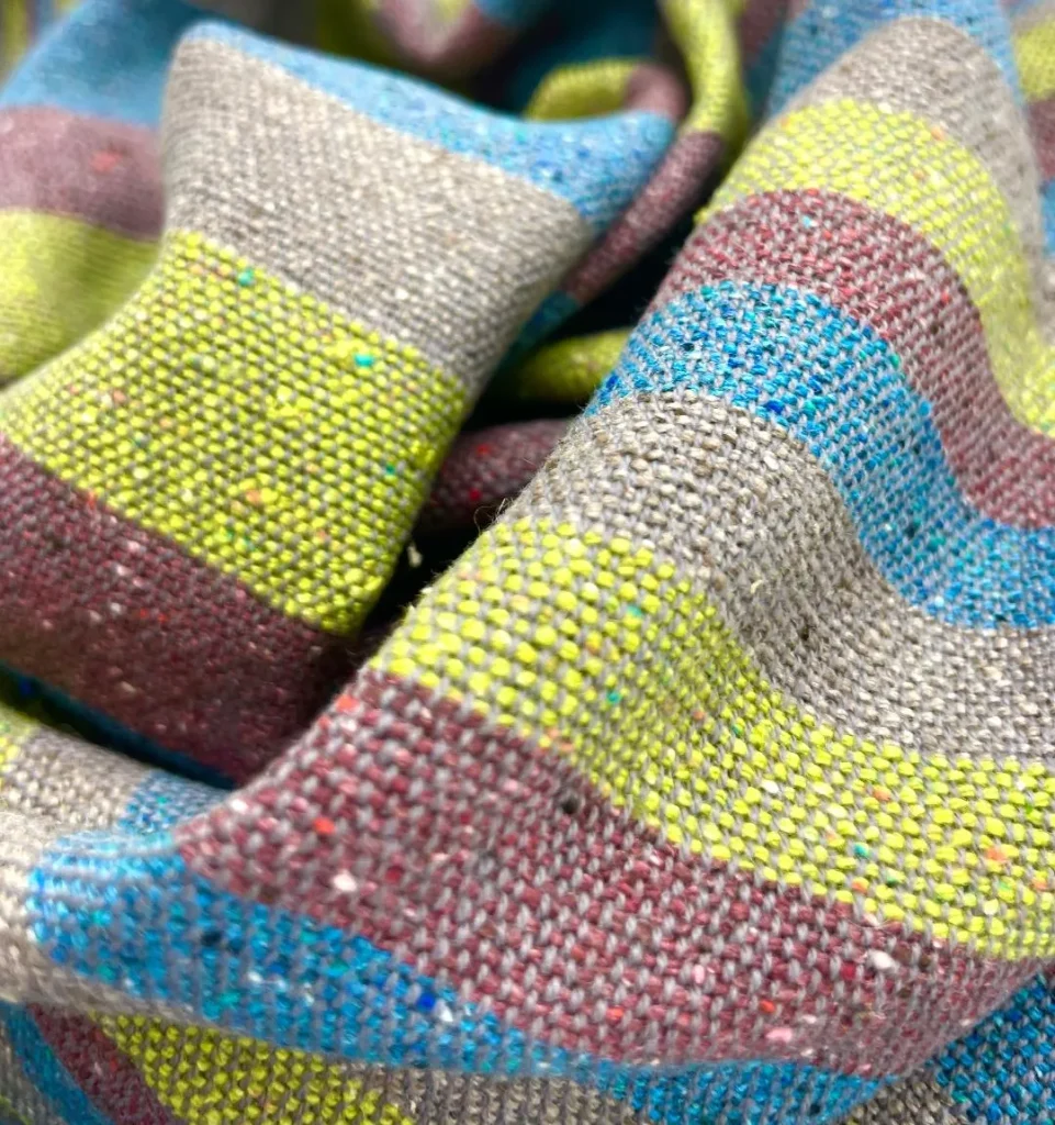 Selyemsál kék-zöld csíkos kép 3