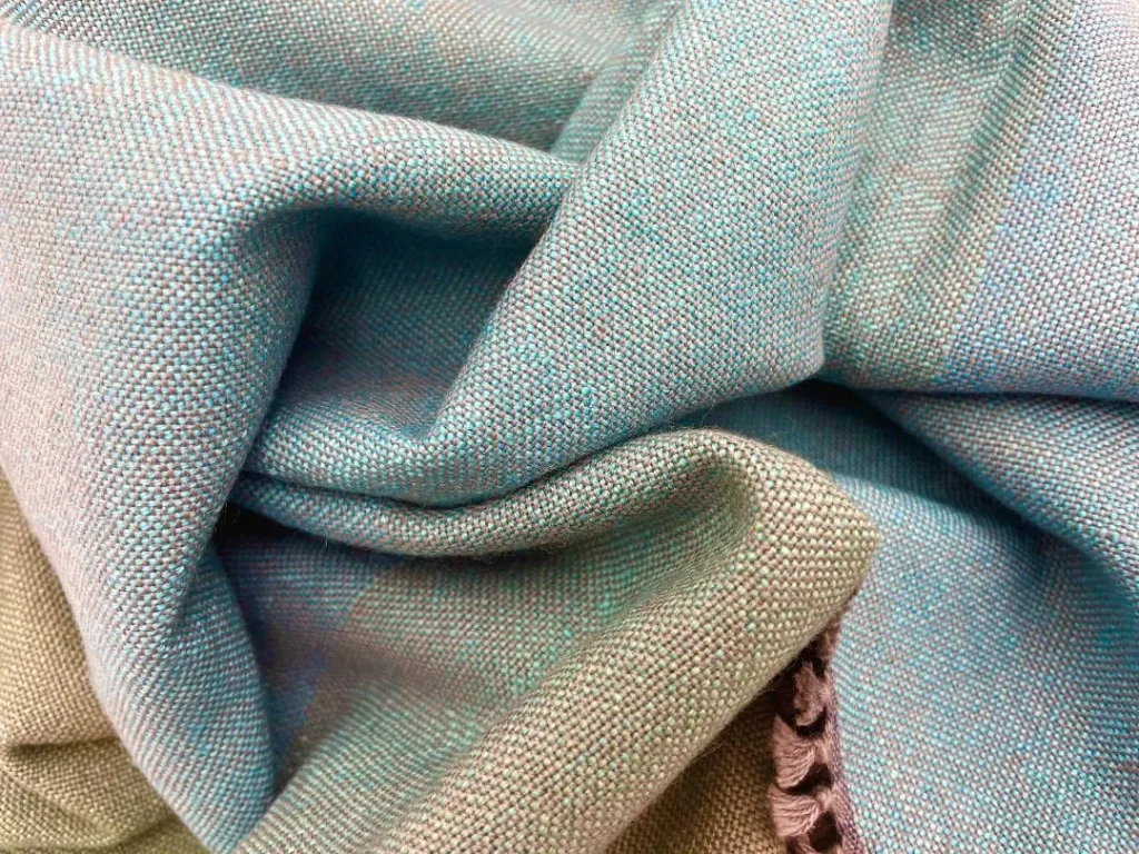 Merinó gyapjú sál kék-barna-zöld kép 3