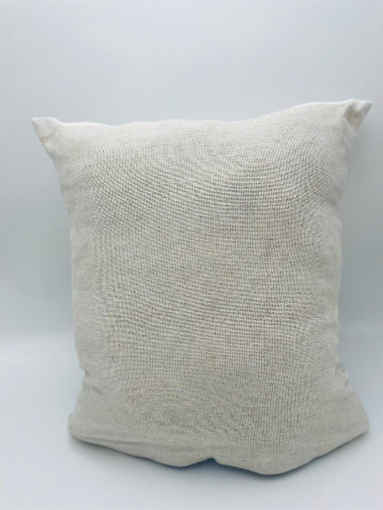 Világoskék-tört fehér len díszpárnahuzat kép 3